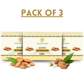 Vagad's Khadi Almond Soap | Natural Handmade Herbal Soap with Almond Oil | Deep Moisturizing & Nourishing | For Soft, Glowing & Youthful Skin | Soothing Almond Fragrance - 125gm (Pack of 3)