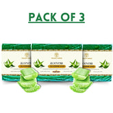 Vagad’s Khadi Aloe Vera Soap – Herbal Gentle Cleanser for Face & Body | Hydrating & Soothing Bar Soap for All Skin Types | Paraben-Free, Sulphate-Free, Cruelty-Free - 125gm (Pack of 3)