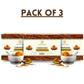 Vagad’s Herbal Chandan Haldi Glycerin Soap – Ayurvedic Soap Enriched with Sandalwood & Turmeric | Skin Brightening & Moisturizing Formula | For Clear, Radiant Skin | Paraben-Free, Sulphate-Free - 125gm (Pack of 3)