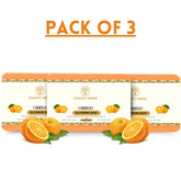 Vagad's Herbal Orange Soap | With Natural Orange Peel Extracts & Vitamin C | Handmade Herbal Soap for Glowing & Refreshed Skin | Uplifting Citrus Aroma | For All Skin Types - 125gm (Pack of 3)