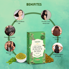 Vagad's Pure and Organic Henna Powder – Herbal Hair & Skin Dye with Conditioning – 100g