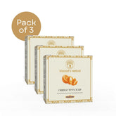Vagad's Orange Peel Soap | Natural Handmade Herbal Soap Enriched with Vitamin C & Antioxidants | Gently Exfoliates & Brightens Skin | Uplifting Citrus Aroma | For Glowing Skin - 100gm (Pack of 3)
