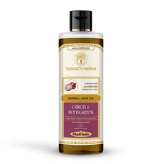 Vagad's Herbal Onion & Fenugreek Hair Oil for Hair Fall Control & Hair Growth – 100% Natural Oil with Bhringraj, Amla & Coconut – 210ml