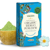 Vagad's Organic Indigo Powder – Natural Hair Dye for Grey Coverage & Deep Conditioning – 100% Pure and Chemical-Free – 100g