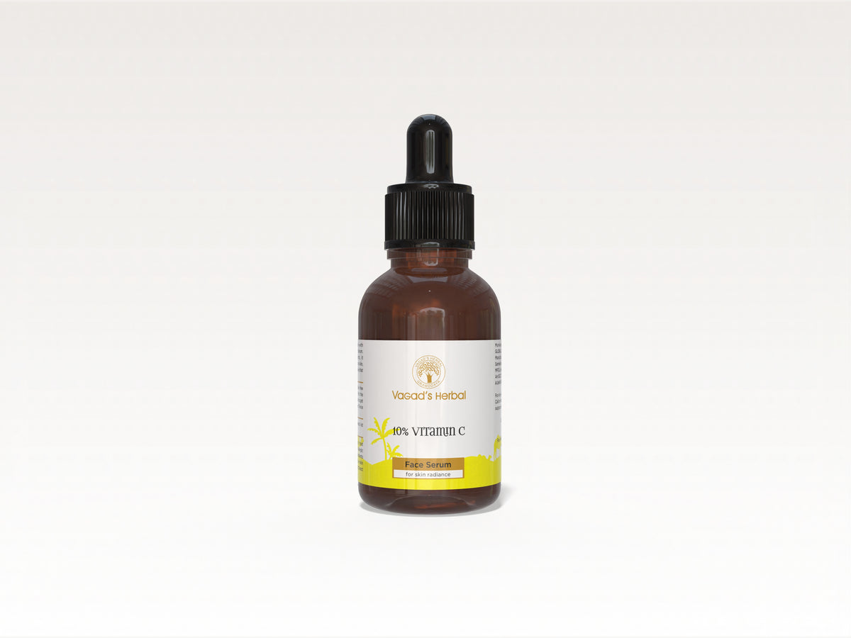 Vagad's Herbal 10% Vitamin C Face Serum for Brightening, Dark Spot Reduction & Glowing Skin - 15ml