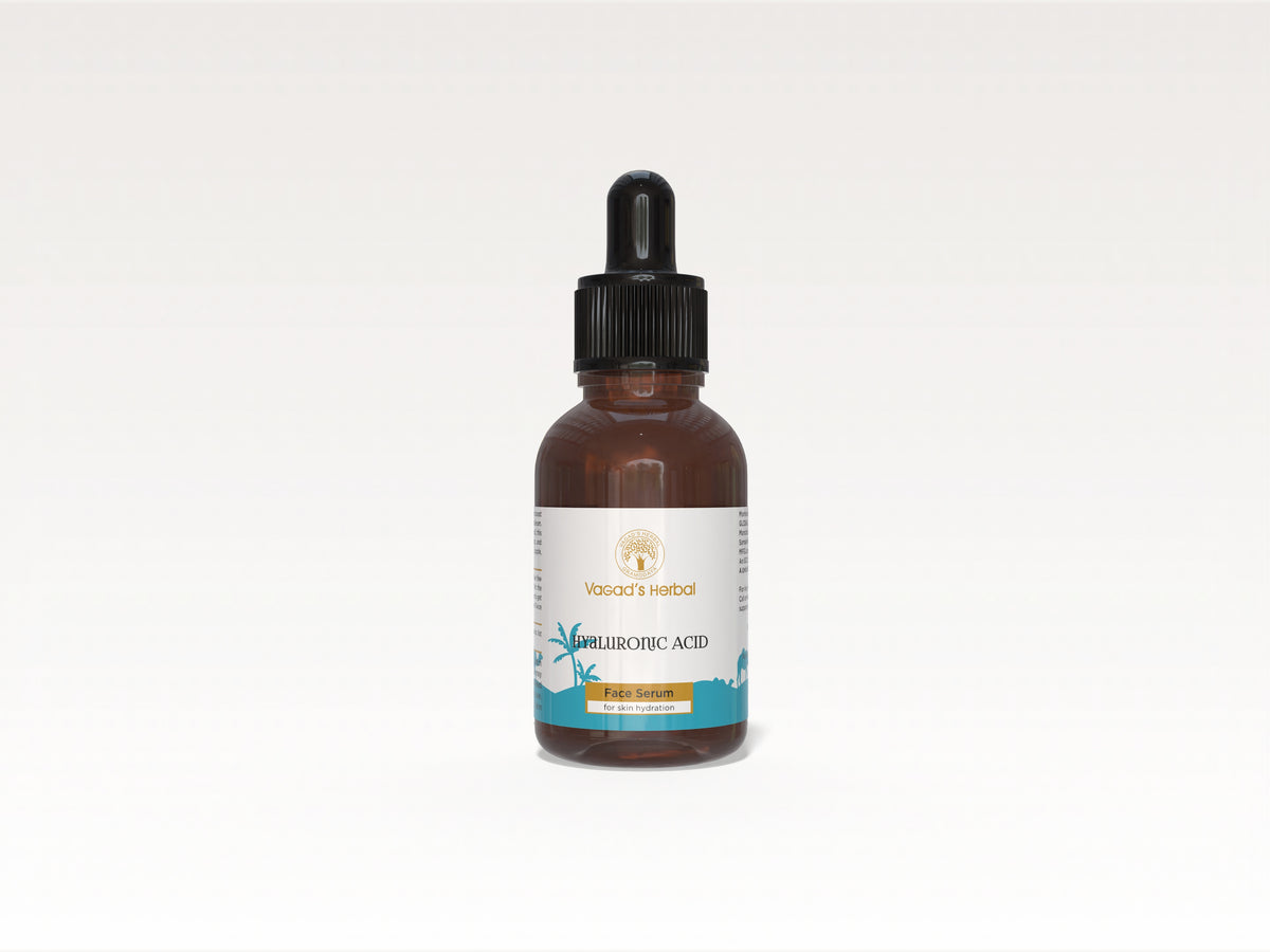 Vagad's Herbal Hyaluronic Acid Face Serum for Intense Hydration, Fine Line Reduction & Plump Skin – Lightweight Moisturizing Formula for Dry, Dehydrated & Aging Skin – 15ml