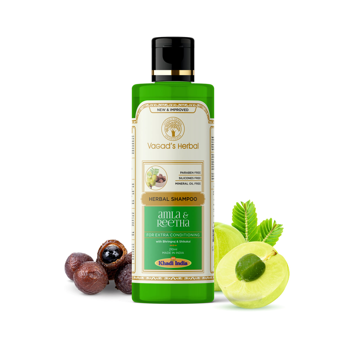 Vagad's Herbal Amla Reetha Shampoo | For Extra Conditioning - 210ml