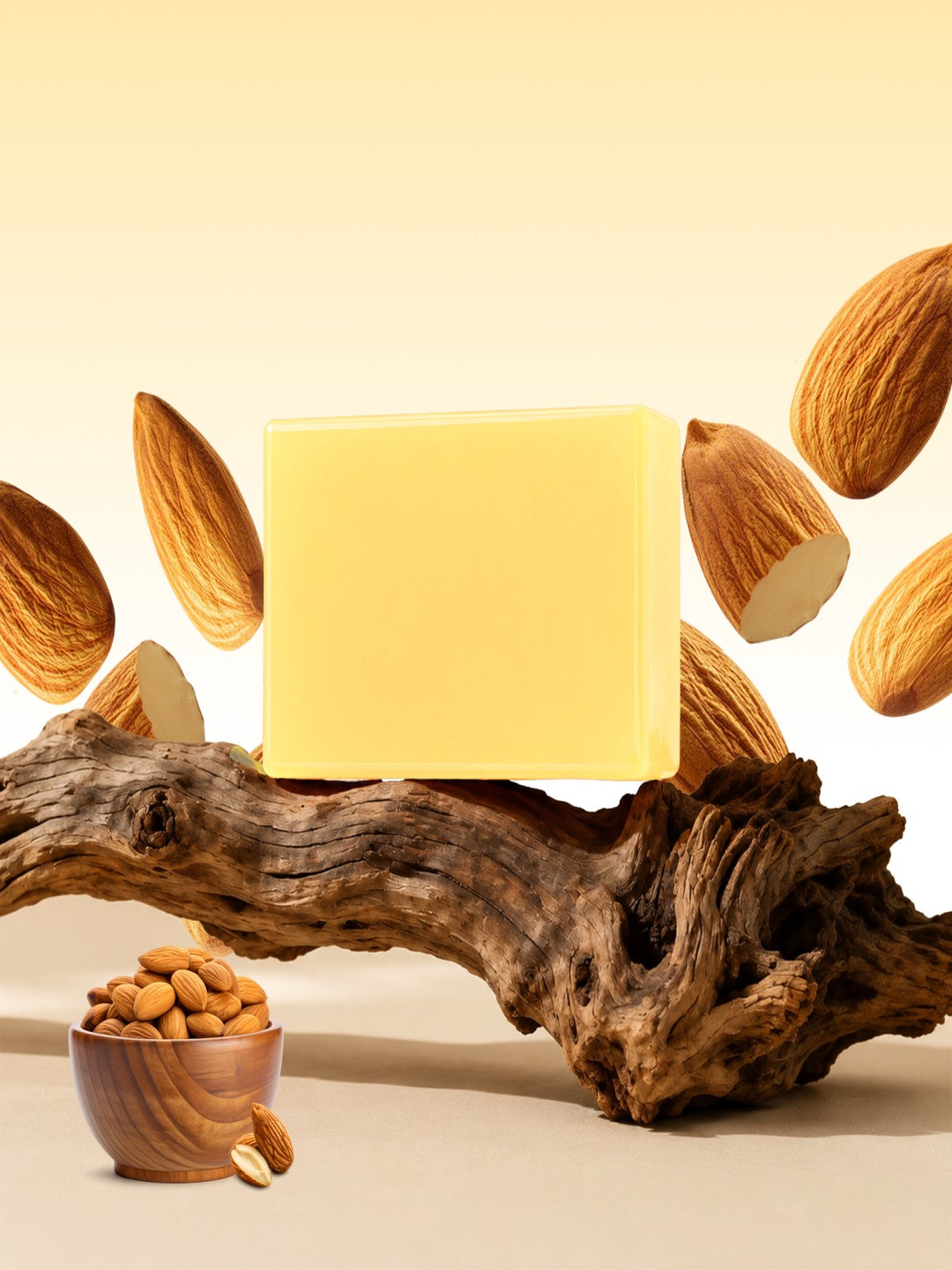 Vagad's Herbal Almond Soap | Natural Handmade Herbal Soap with Almond Oil | Deep Moisturizing & Nourishing | For Soft, Glowing & Youthful Skin | Soothing Almond Fragrance - 125gm (Pack of 3)