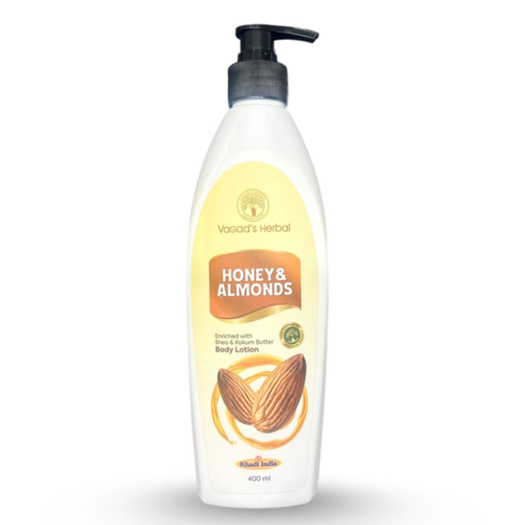 Vagad’s Almond & Honey Body Lotion – Deep Moisturizing Lotion for Dry Skin with Sweet Almond Oil & Honey – Skin Softening & Glow Enhancing Formula – 400ml