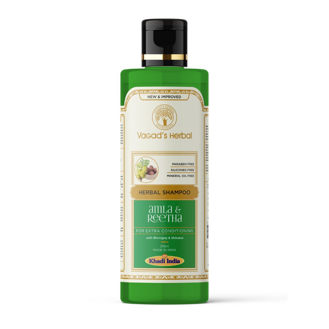 Vagad's Herbal Amla Reetha Shampoo | For Extra Conditioning - 210ml