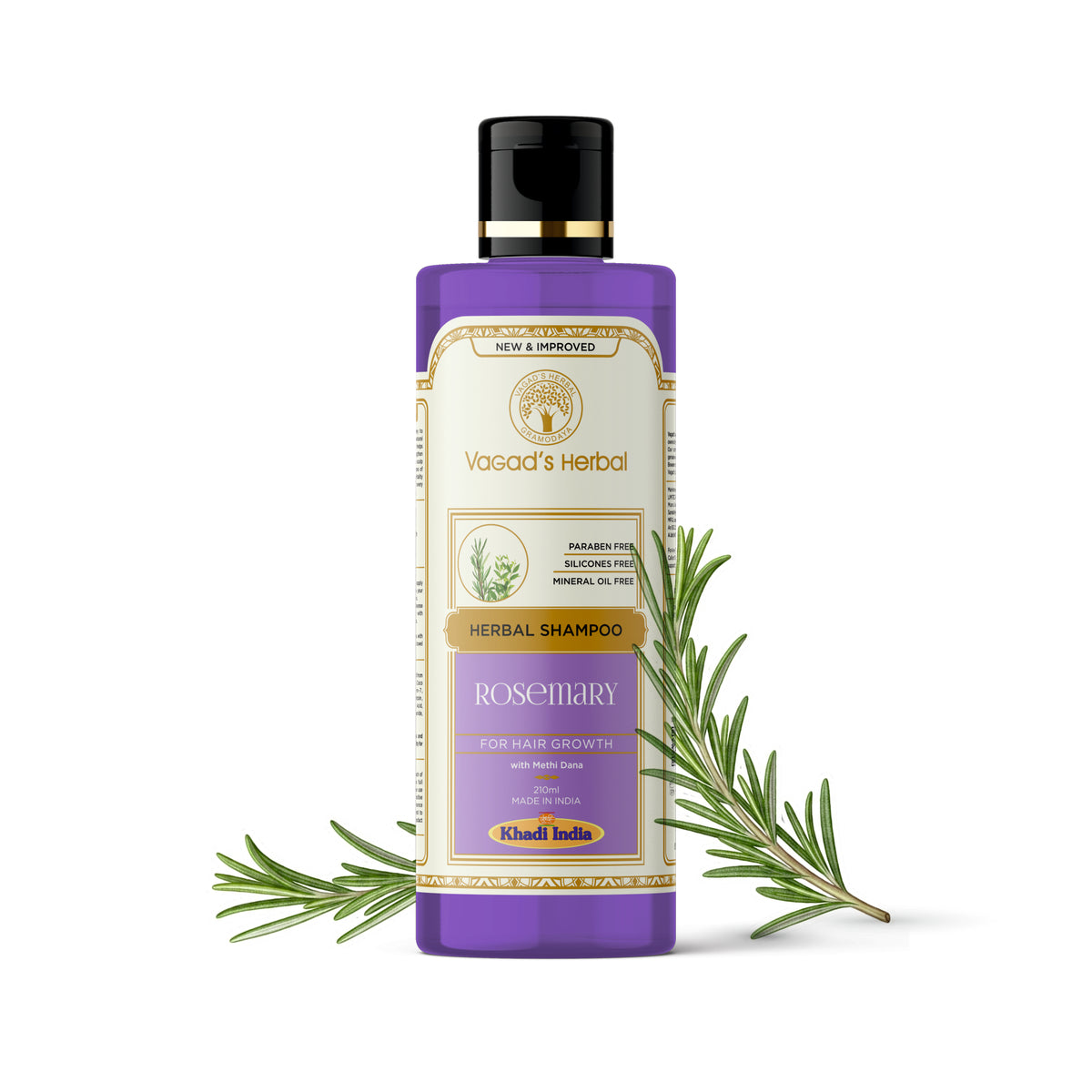 Vagad's Herbal Rosemary Shampoo - Invigorating Hair Care for Healthy Tresses 210ml