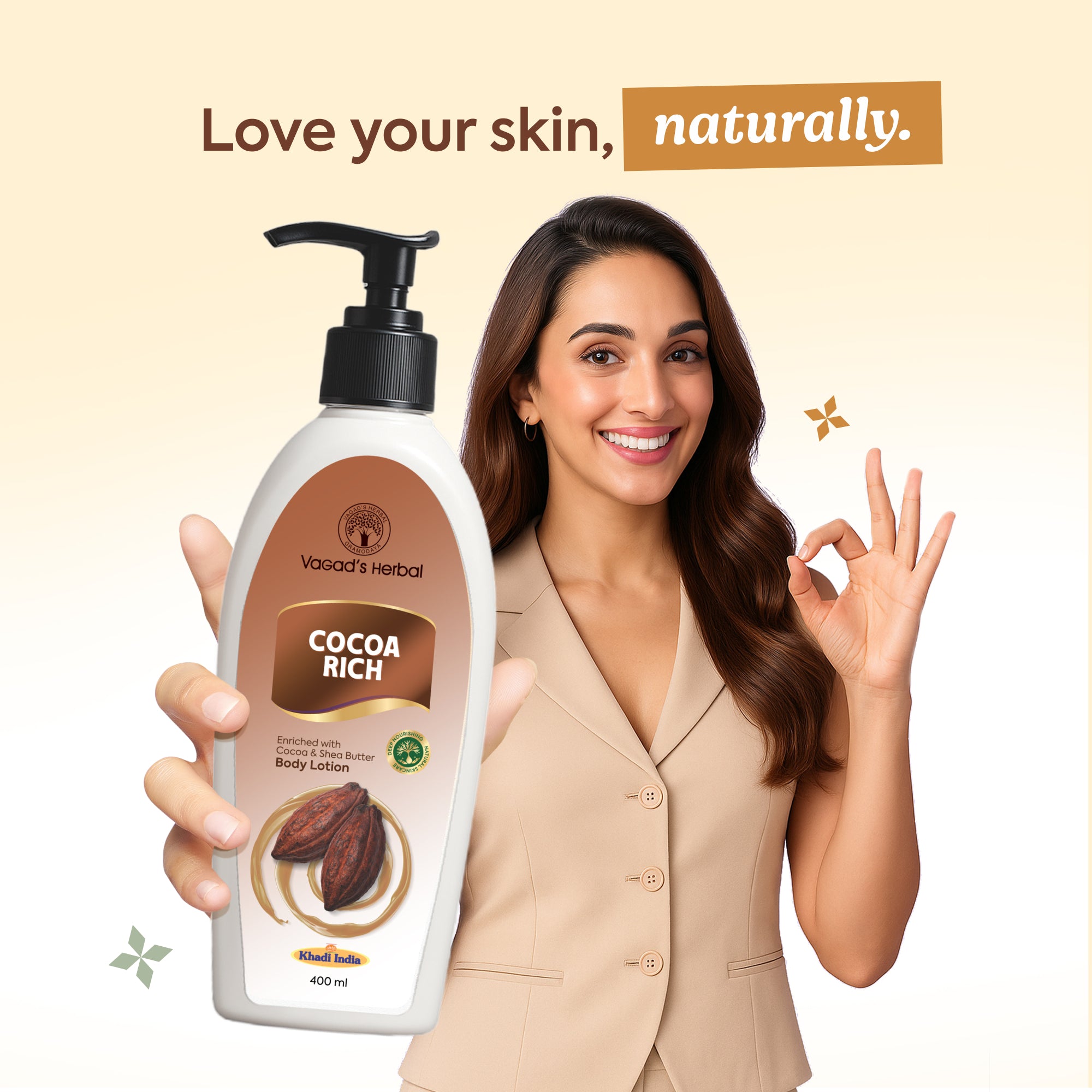 Vagad’s Cocoa Rich Body Lotion – Deep Moisturizing Lotion with Cocoa Butter for Soft, Smooth & Hydrated Skin - 400ml