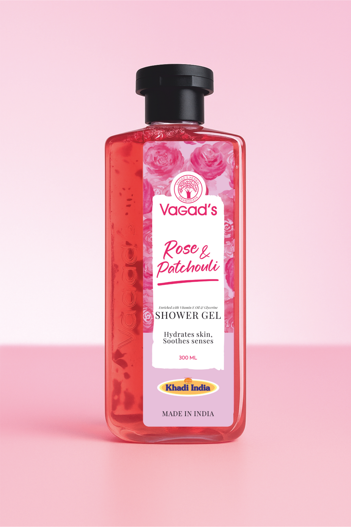 Herbal Rose  Patchouli Shower Gel | Hydrates skin Soothes senses | Enriched with Vitamin E Oil & Glycerine | 300 ML