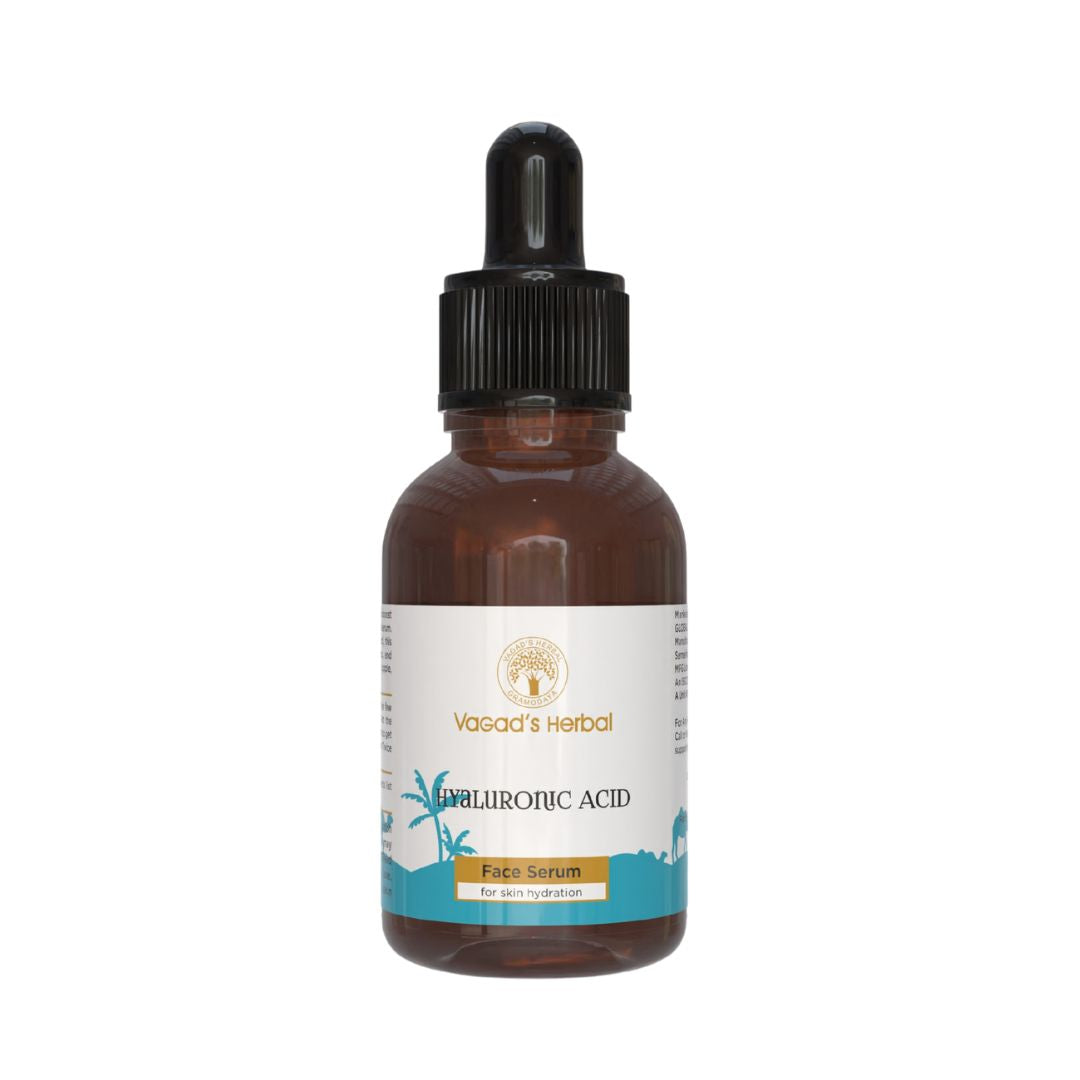 Vagad's Herbal Hyaluronic Acid Face Serum for Intense Hydration, Fine Line Reduction & Plump Skin – Lightweight Moisturizing Formula for Dry, Dehydrated & Aging Skin – 15ml