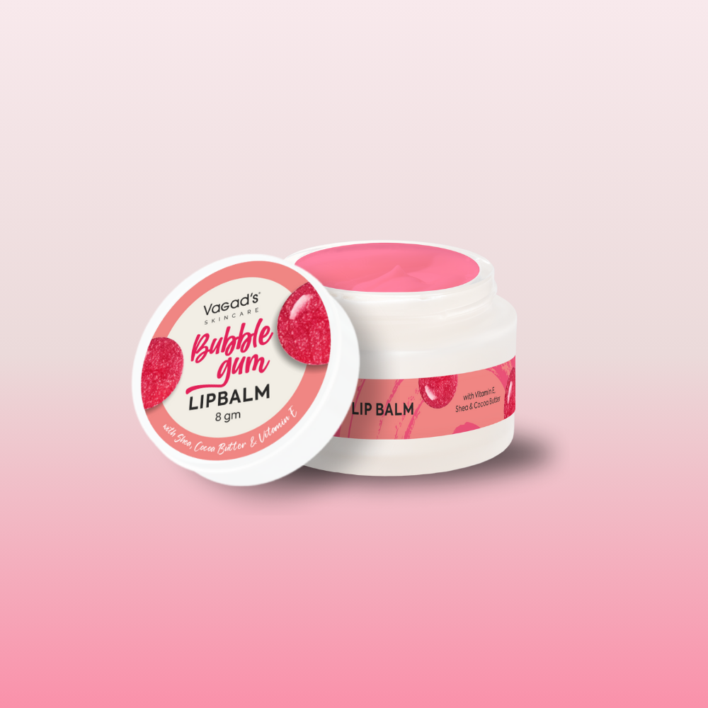 Vagad's Bubble Gum Lip Balm - 8g, Fun and Flavored Lip Care for Irresistible Softness