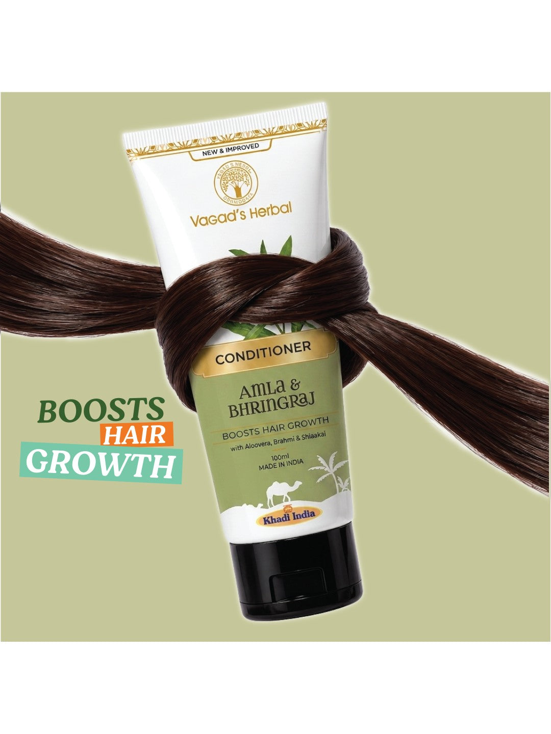 Vagad's Herbal Amla & Bhringraj Conditioner with Aloe vera - Boosts Hair Growth - 100ml