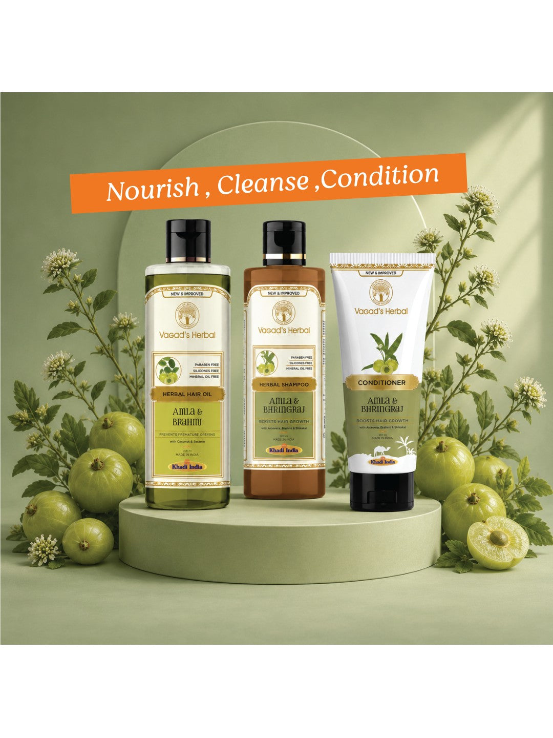 Vagad's Herbal Amla & Bhringraj Conditioner with Aloe vera - Boosts Hair Growth - 100ml