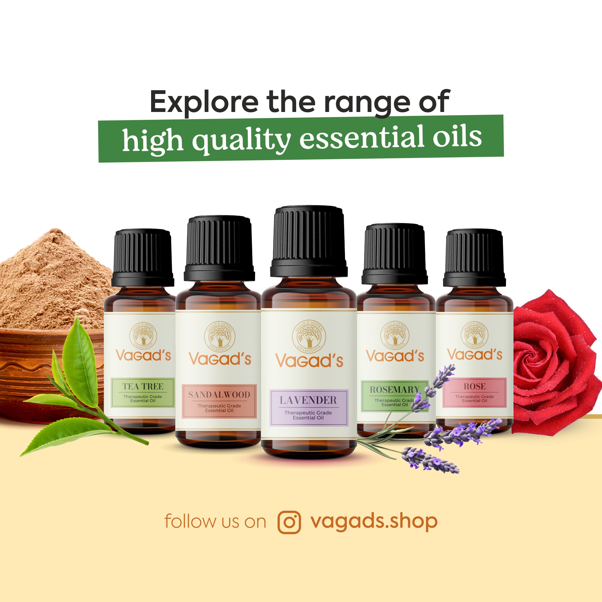 Vagad's Herbal Lvender Essential Oil – 100% Pure & Natural | For Aromatherapy, Massage & Skincare - 15ml