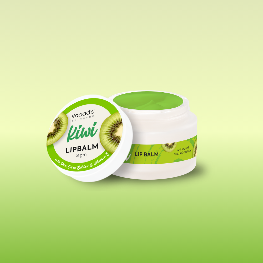 Vagad's Kiwi Lip Balm - 8g, Nourishing and Invigorating Lip Care