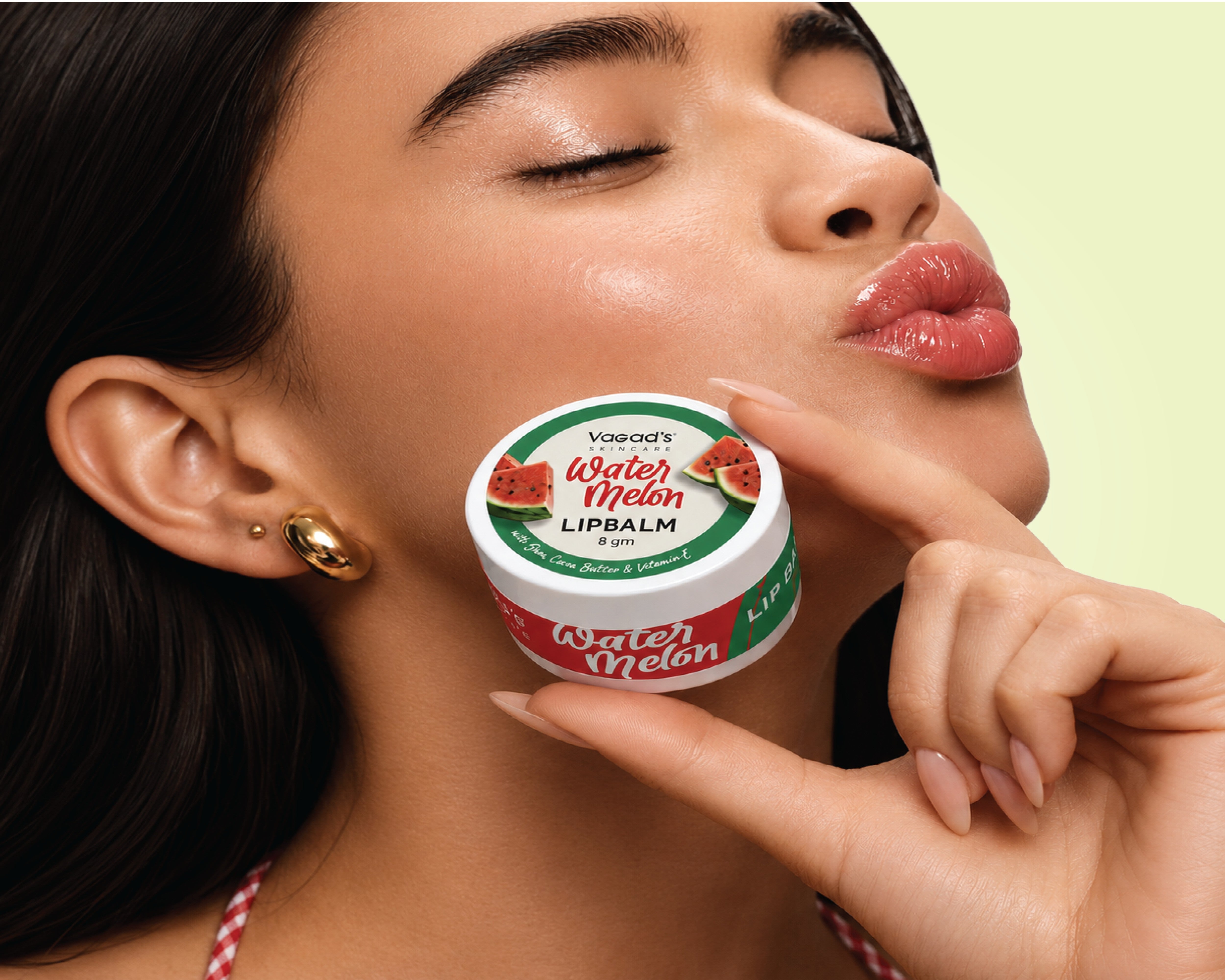 Vagad's Herbal Watermelon Lip Balm | Deep Hydration with Natural Watermelon Seed Oil | Juicy Flavor | Soft, Supple & Nourished Lips | Paraben-Free & Chemical-Free | Everyday Lip Care , Hydrating & Refreshing Lip Care - 8gm