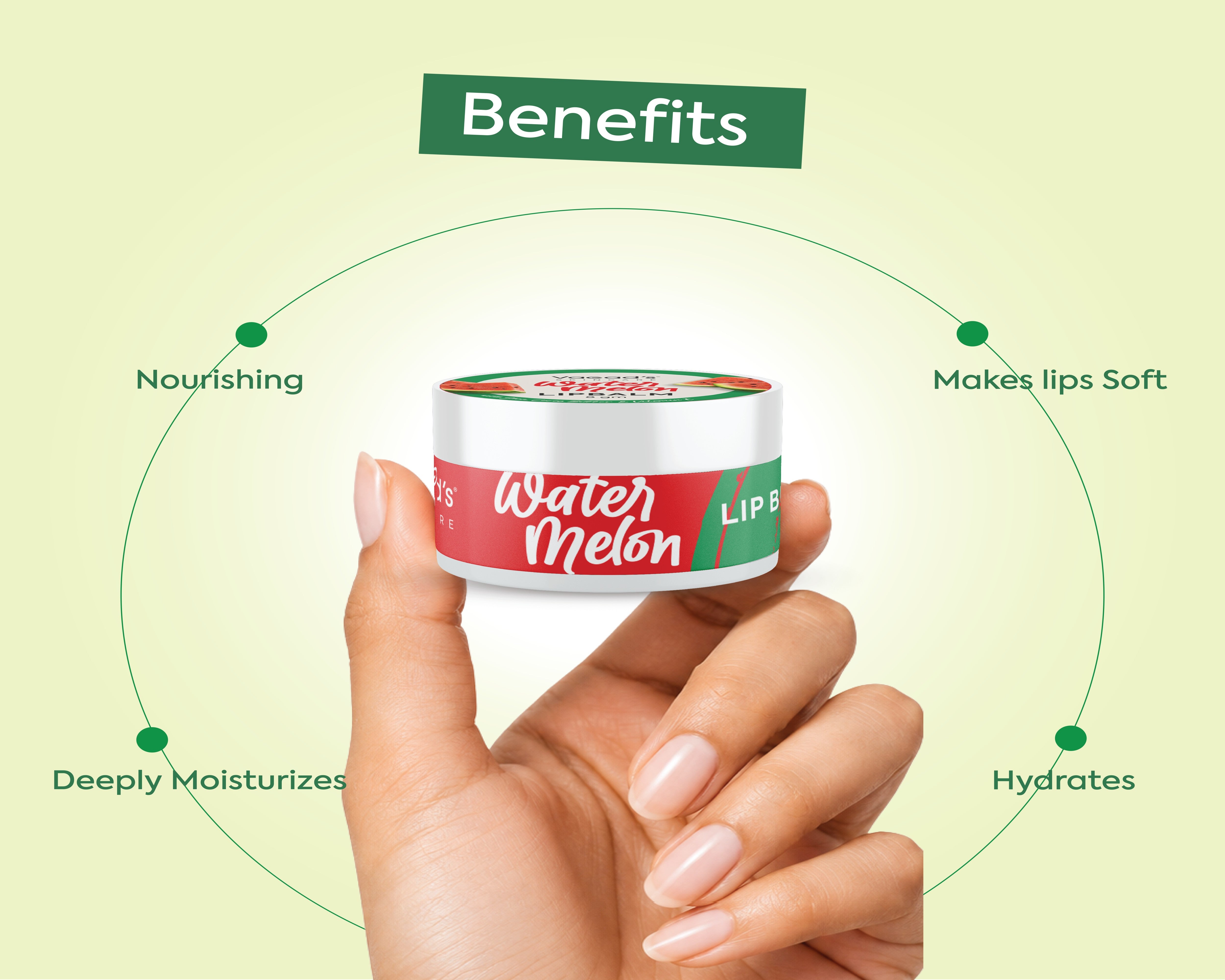 Vagad's Herbal Watermelon Lip Balm | Deep Hydration with Natural Watermelon Seed Oil | Juicy Flavor | Soft, Supple & Nourished Lips | Paraben-Free & Chemical-Free | Everyday Lip Care , Hydrating & Refreshing Lip Care - 8gm
