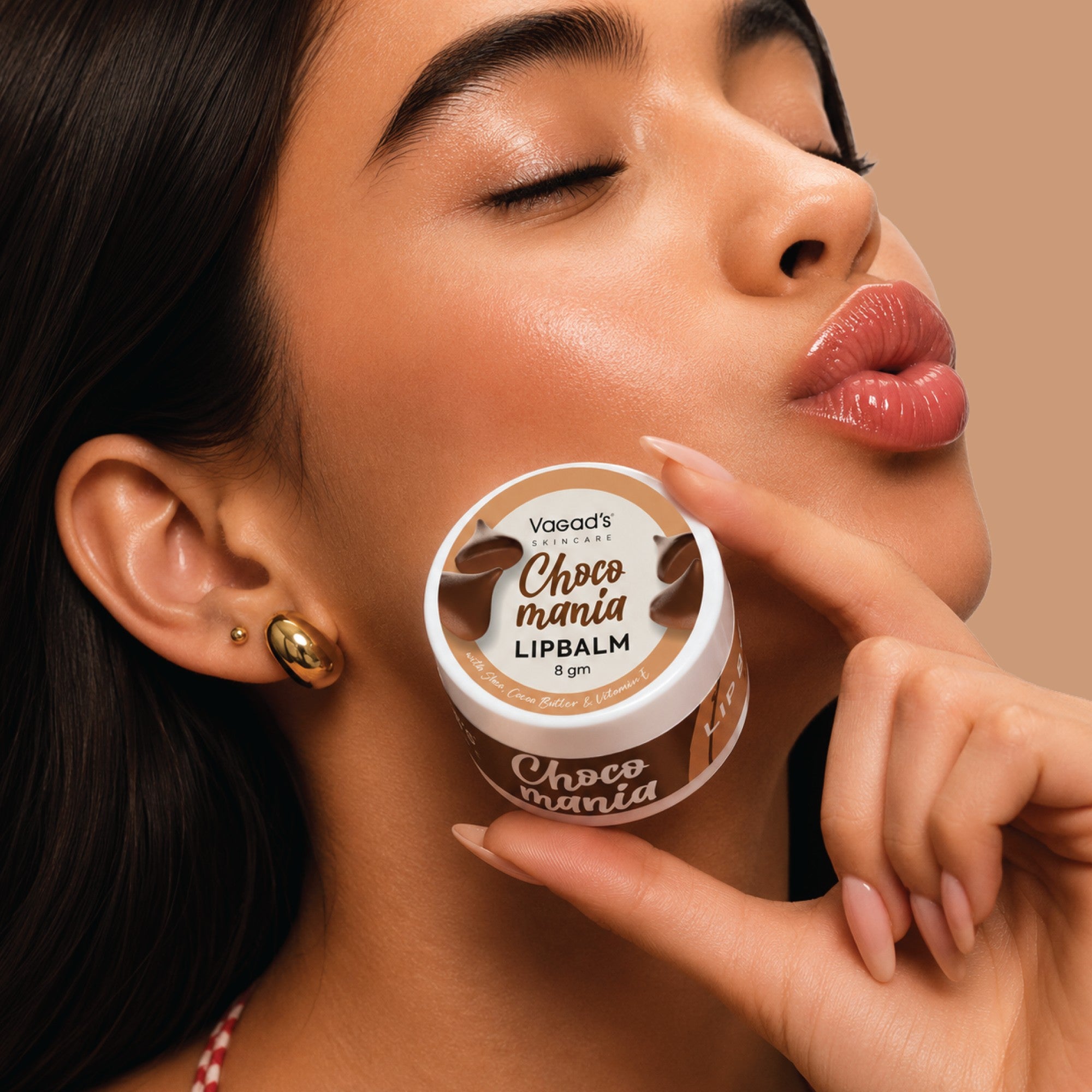 Vagad's Herbal Choco Mania Lip Balm | Cocoa Butter Enriched | Intense Hydration with Decadent Chocolate Flavor | Soft, Smooth & Nourished Lips | Paraben-Free, Natural Lip Care for Daily Use - 8gm