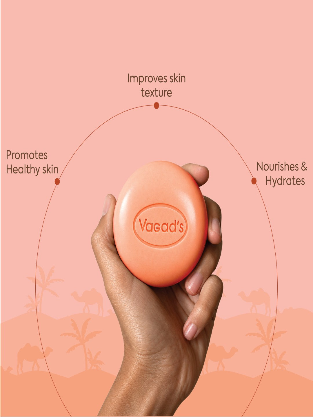 Vagad's Orange Peel Soap | Natural Handmade Herbal Soap Enriched with Vitamin C & Antioxidants | Gently Exfoliates & Brightens Skin | Uplifting Citrus Aroma | For Glowing Skin - 100gm (Pack of 3)