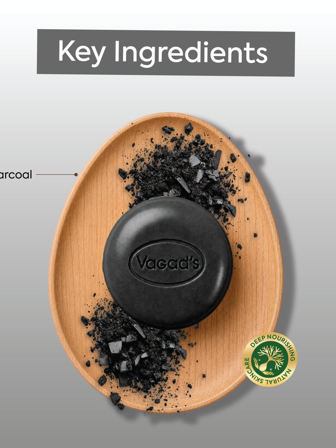 Vagad’s Activated Charcoal Milky Soap – Deep Detox Cleansing Bar with Charcoal & Milk | Removes Impurities, Excess Oil & Pollutants | Hydrating & Nourishing Formula | Paraben-Free | For All Skin Types - 100gm (Pack of 3)