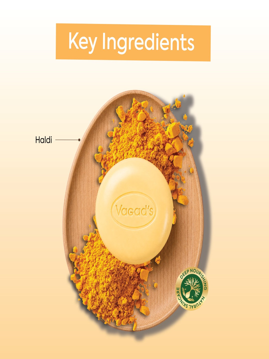 Vagad's Turmeric Soap | Natural Handmade Soap with Antioxidants for Glowing Skin | Anti-Acne & Skin-Brightening Bath Bar | Paraben & Sulphate Free - 100gm (Pack of 3)