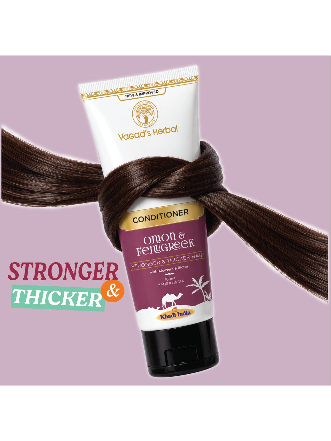 Vagad’s Herbal Onion & Fenugreek Conditioner with Aloe Vera & Biotin – For Stronger, Thicker, Shinier Hair - 100ml