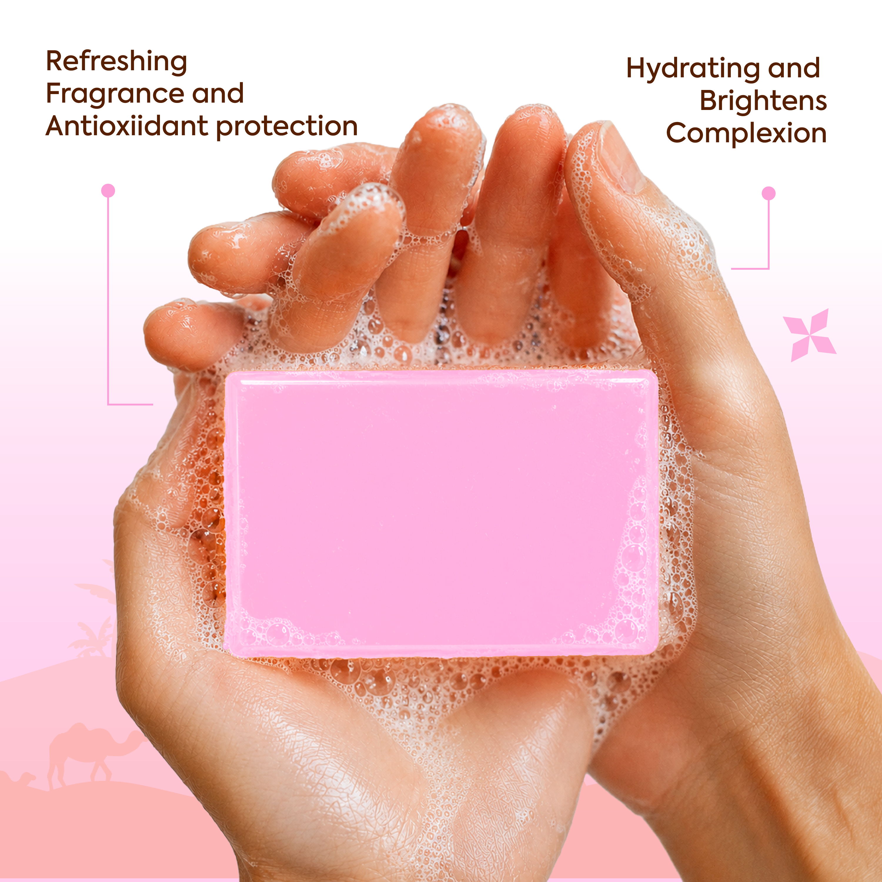 Vagad’s Herbal Rose Water Soap – Gentle Hydrating Cleanser with Natural Rose Extracts | Floral Fragrance & Moisturizing Formula | For Soft, Radiant Skin | Paraben-Free & Cruelty-Free - 125gm (Pack of 3)