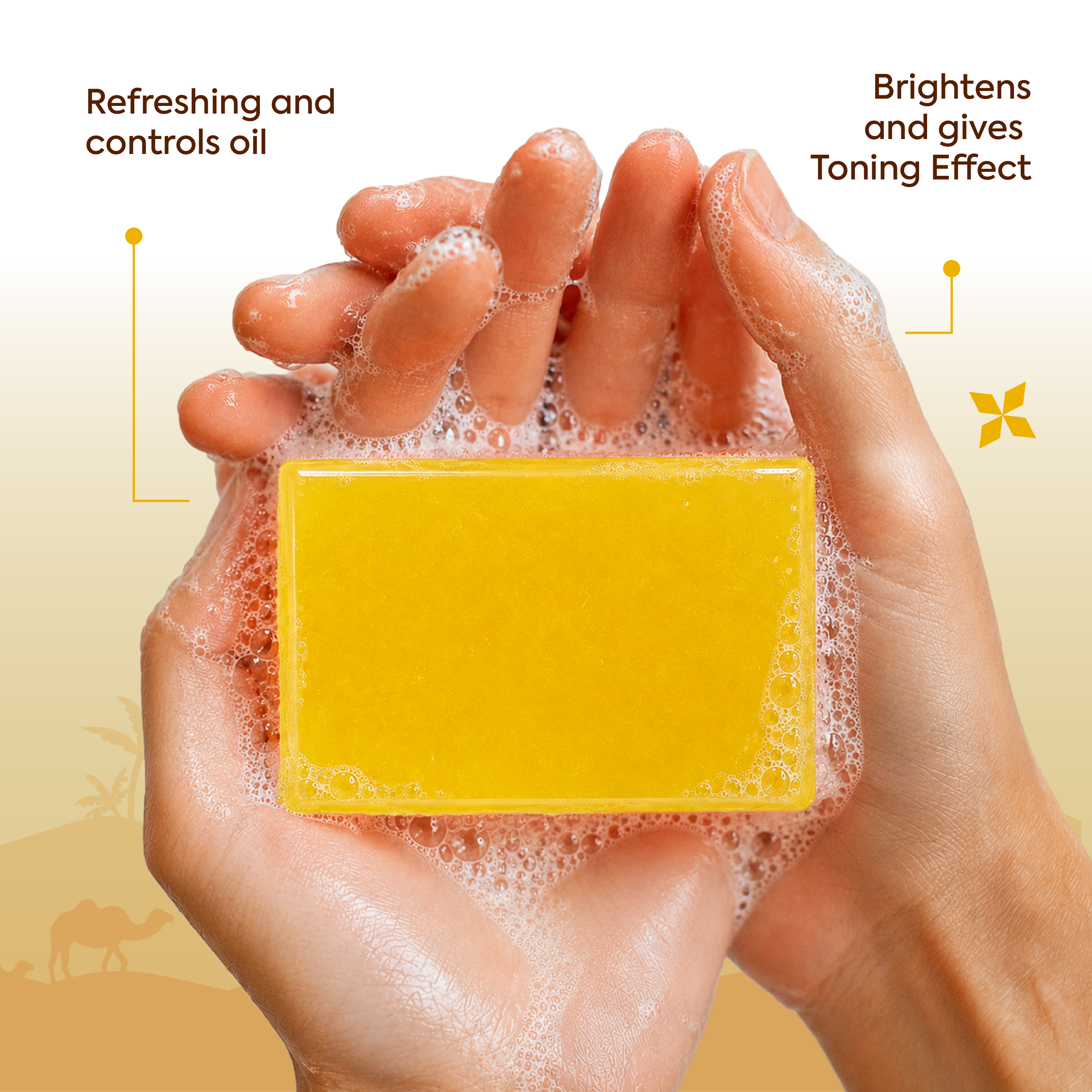 Vagad’s Herbal Lemongrass Soap – Energizing Citrus Cleanser with Natural Lemongrass Extracts | Refreshes & Revives Skin | Paraben-Free & Sulphate-Free - 125gm (Pack of 3)