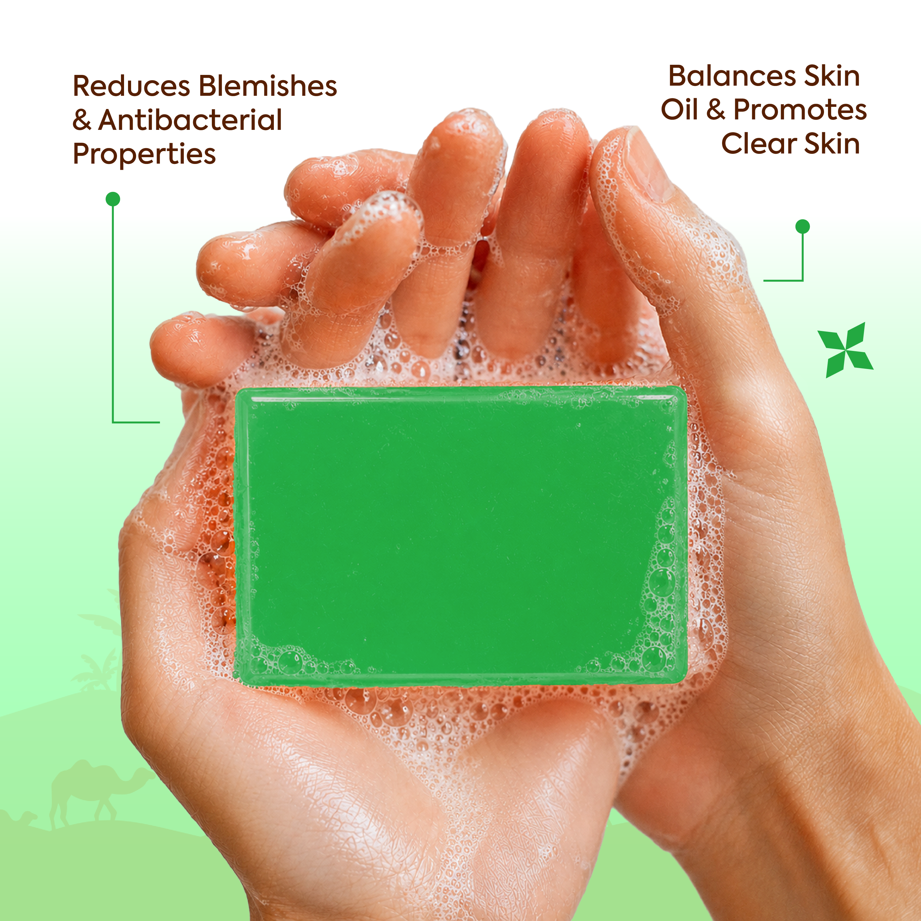 Vagad’s Herbal Neem Soap – Antibacterial Herbal Cleanser for Acne-Prone & Oily Skin | Fights Acne, Controls Oil, Soothes Irritation - 125gm (Pack of 3)