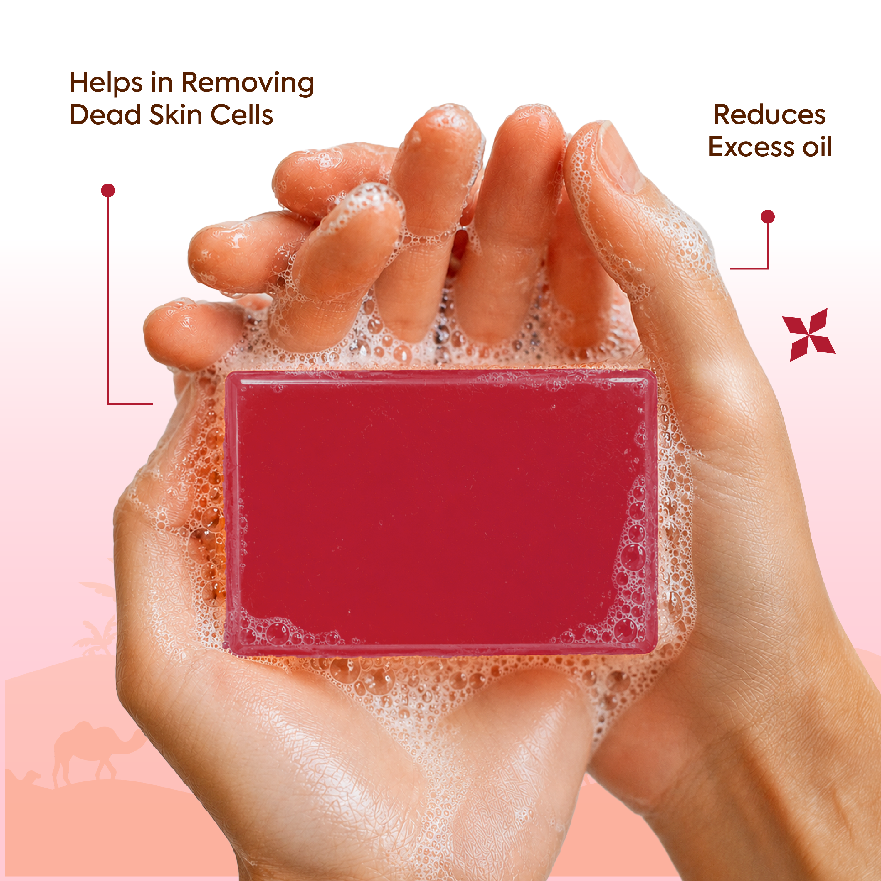 Vagad's Herbal Rose Honey with Rose Petal Soap | Natural Handmade Soap for Glowing, Smooth & Hydrated Skin | Gentle Cleansing with Mild Antiseptic Benefits | Paraben & Sulphate Free - 125gm (Pack of 3)