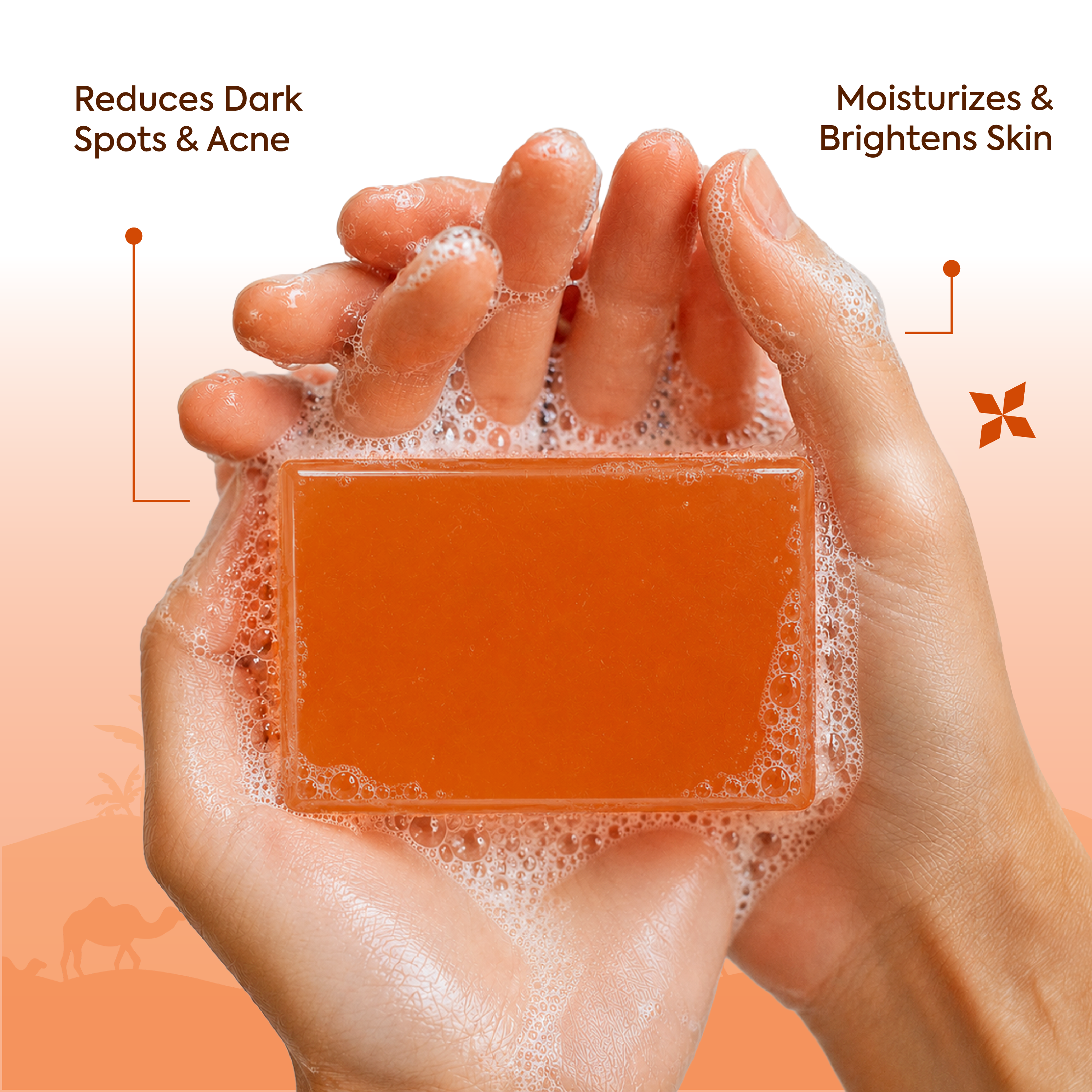 Vagad's Herbal Papaya Soap | Natural Handmade Soap for Skin Brightening & Gentle Exfoliation | With Papaya Enzymes | Paraben & Sulphate Free Bath Bar - 125gm (Pack of 3)