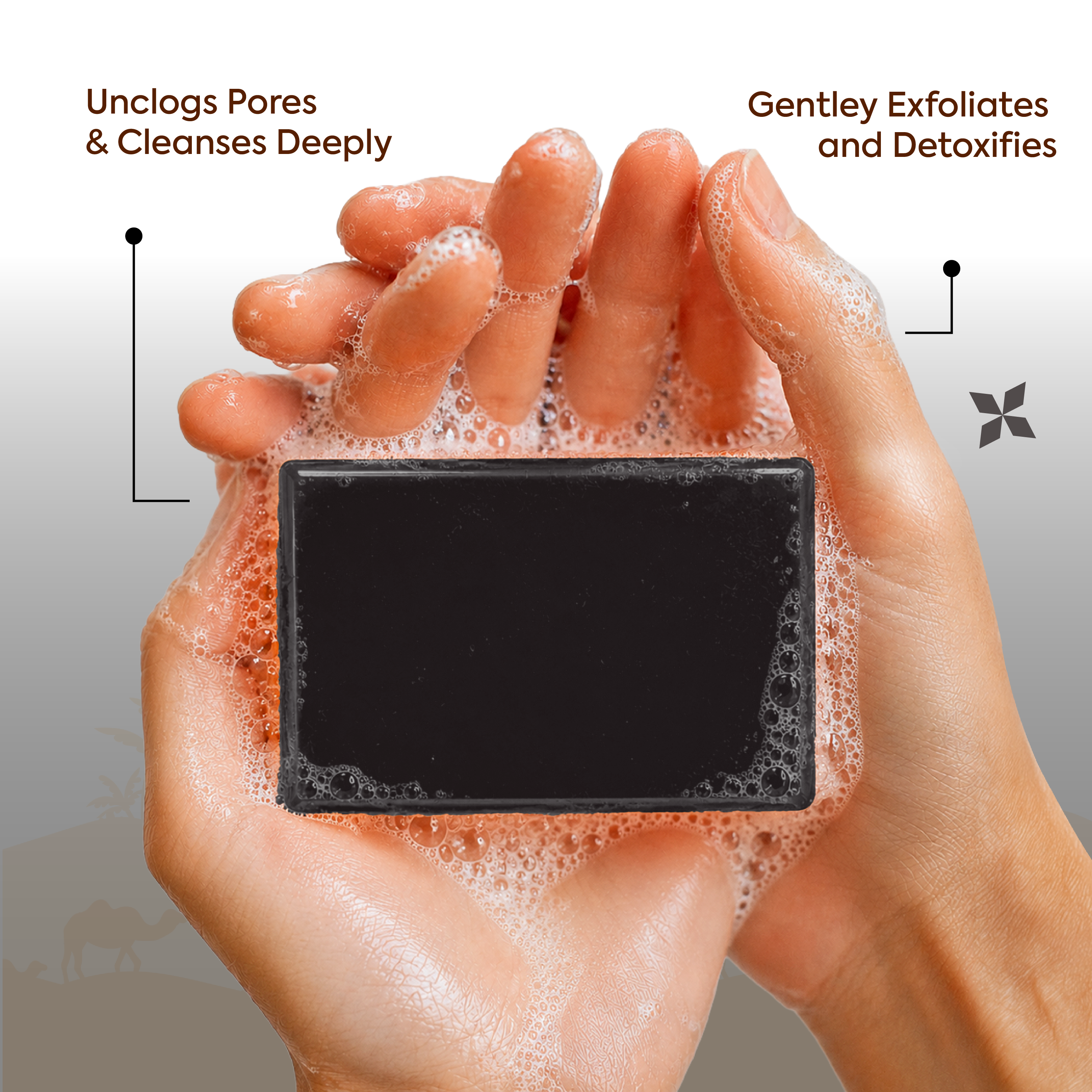 Vagad’s Herbal Activated Charcoal Milky Soap – Deep Detox Cleansing Bar with Charcoal & Milk | Removes Impurities, Excess Oil & Pollutants | Hydrating & Nourishing Formula | Paraben-Free | For All Skin Types - 125gm (Pack of 3)
